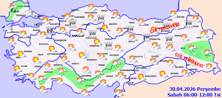 Bugün (30 Nisan) hava nasıl olacak İstanbulda yağmur var mı Son dakika hava durumu tahminleri il il yayınlandı Meteoroloji ve İçişleri Bakanlığından cuma günü uyarısı