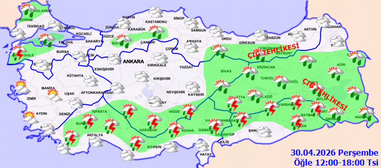 Bugün (30 Nisan) hava nasıl olacak İstanbulda yağmur var mı Son dakika hava durumu tahminleri il il yayınlandı Meteoroloji ve İçişleri Bakanlığından cuma günü uyarısı