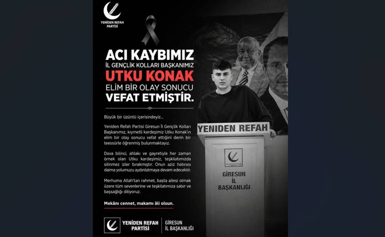 YRP Giresun Gençlik Kolları Başkanı kavgaya müdahale sırasında öldürüldü