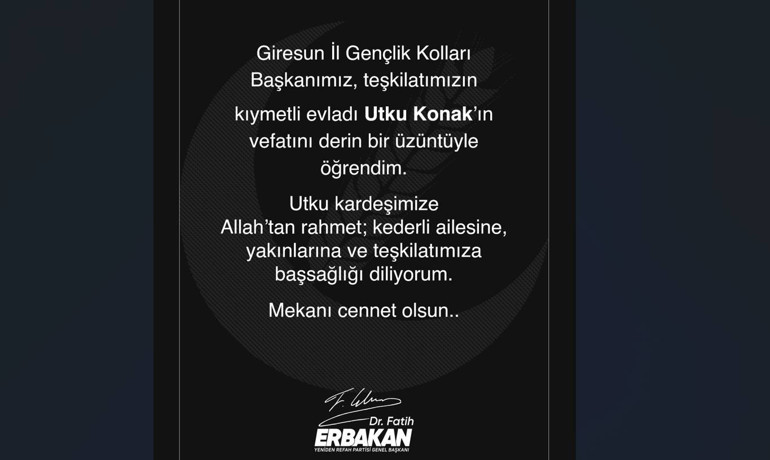 YRP Giresun Gençlik Kolları Başkanı kavgaya müdahale sırasında öldürüldü