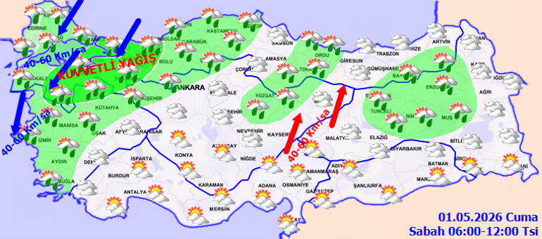 GÜNÜN SON DAKİKA HAVA DURUMU TAHMİNLERİ İL İL | Sağanak yağış ve soğuk hava geri geliyor Bugün (1 Mayıs) hava nasıl olacak İstanbulda yağmur var mı Meteoroloji saat vererek uyardı