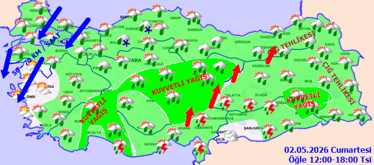SON DAKİKA SAĞANAK YAĞIŞ UYARISI | Bugün (2 Mayıs) hava nasıl olacak Hafta sonu İstanbulda yağmur var mı Meteoroloji hava durumu tahminleri il il yayınlandı: Sıcaklık 6 ila 7 derece düşecek