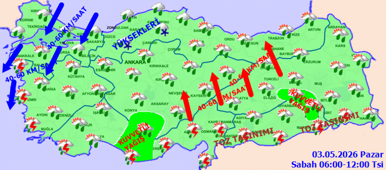 SON DAKİKA HAVA DURUMU TAHMİNLERİ METEOROLOJİ İL İL 3 MAYIS 2026 | Bugün hava nasıl olacak Pazar günü yağmur yağacak mı, İstanbulda hava nasıl Meteoroloji tarih verdi: Sıcaklıklar yeniden artıyor