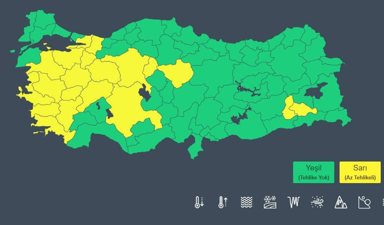Dikkat Meteoroloji saat verip uyardı: 41 il için sarı kodlu alarm verildi | Kuvvetli sağanak ve fırtına etkili olacak