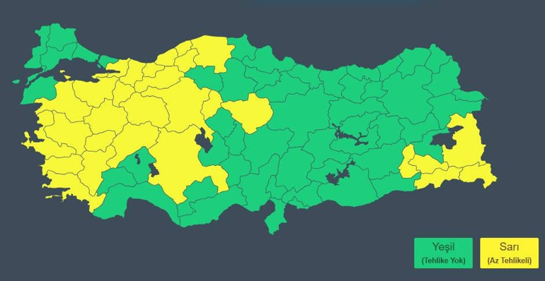 Dikkat Meteoroloji saat verip uyardı: 44 il için sarı kodlu alarm verildi | Kuvvetli sağanak ve fırtına etkili olacak