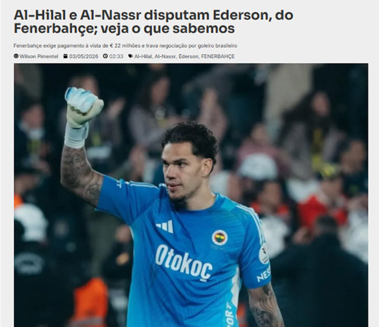 Fenerbahçede Ederson müjdesi 22 milyon Euro
