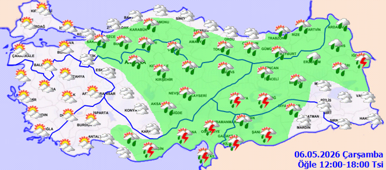 Bugün (6 Mayıs) hava nasıl olacak, İstanbulda yağmur var mı Meteorolojiden 9 ile son dakika yağış uyarısı Hava durumu tahminleri il il 6 Mayıs 2026