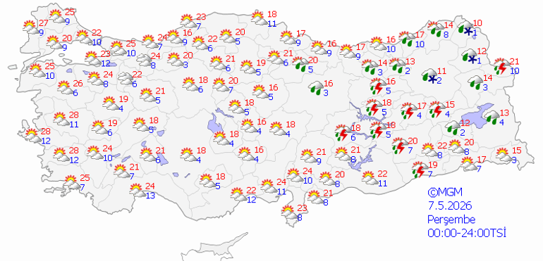 Günün Hava durumu tahminleri il il 7 Mayıs 2026 | Bugün hava nasıl olacak Yağmur yağacak mı Meteoroloji duyurdu Sıcaklıklar yükseliyor...