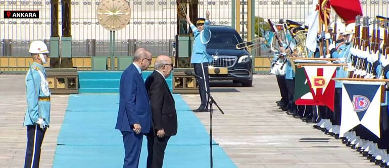 Cumhurbaşkanı Erdoğan, Cezayir liderini Beştepede karşıladı