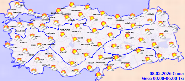 SAĞANAK YAĞIŞ PEK ÇOK İLDE GERİ GELİYOR | Son dakika hava durumu tahminleri il il yayınlandı Bugün (8 Mayıs) hava nasıl olacak İstanbulda yağmur var mı Meteoroloji saat vererek uyardı