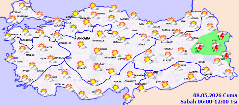 SAĞANAK YAĞIŞ PEK ÇOK İLDE GERİ GELİYOR | Son dakika hava durumu tahminleri il il yayınlandı Bugün (8 Mayıs) hava nasıl olacak İstanbulda yağmur var mı Meteoroloji saat vererek uyardı