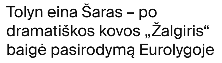  Şampiyon, Zalgirisi gerçeklerle yüzleştirdi