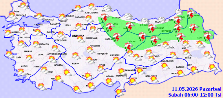 Bugün (11 Mayıs Pazartesi) hava nasıl olacak Bugün yağmur yağacak mı Meteoroloji tarih verdi İstanbula yağış geri dönüyor...