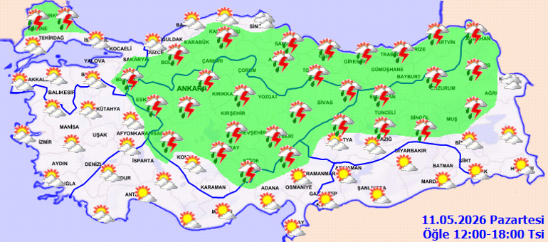 Bugün (11 Mayıs Pazartesi) hava nasıl olacak Bugün yağmur yağacak mı Meteoroloji tarih verdi İstanbula yağış geri dönüyor...