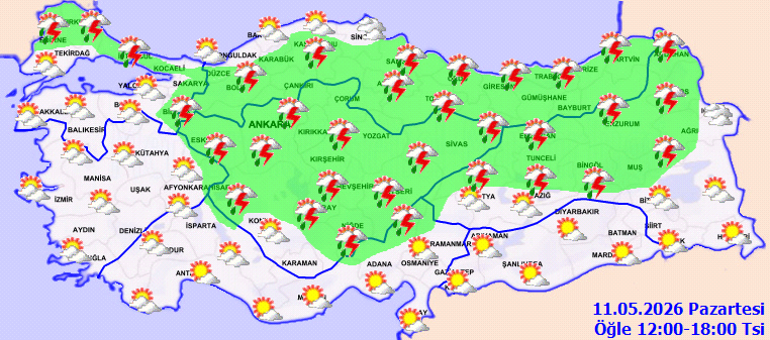 Sağanak yağış geliyor