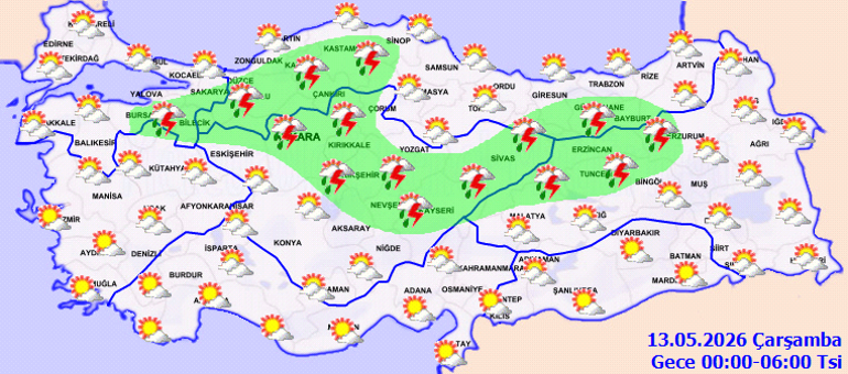 Son dakika hava durumu tahminleri il il Meteoroloji| Bugün (13 Mayıs) hava nasıl olacak İstanbulda yağmur var mı Meteorolojiden yağış uyarısı