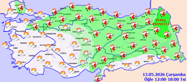 Son dakika hava durumu tahminleri il il Meteoroloji| Bugün (13 Mayıs) hava nasıl olacak İstanbulda yağmur var mı Meteorolojiden yağış uyarısı