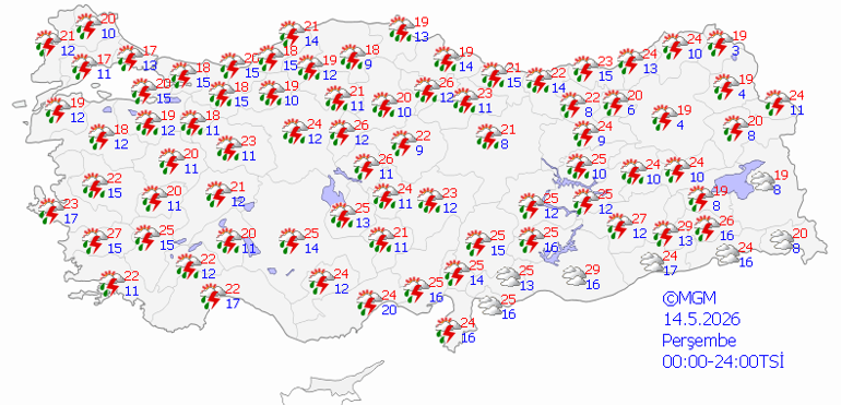 HAVA DURUMU TAHMİNLERİ İL İL | Bugün (14 Mayıs) hava nasıl olacak Yağmur yağacak mı Meteorolojiden İstanbul ve birçok ile son dakika sağanak uyarısı