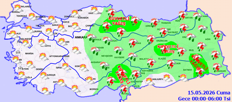 Son dakika günün hava durumu tahminleri il il 15 Mayıs 2026 | Bugün hava nasıl olacak İstanbulda yağmur var mı Meteorolojiden İstanbul ve birçok ile hafta sonu uyarısı