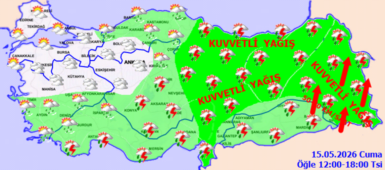 Son dakika günün hava durumu tahminleri il il 15 Mayıs 2026 | Bugün hava nasıl olacak İstanbulda yağmur var mı Meteorolojiden İstanbul ve birçok ile hafta sonu uyarısı