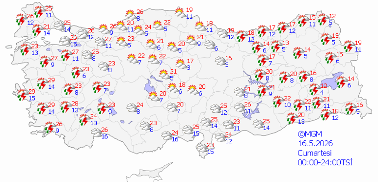 HAVA DURUMU TAHMİNLERİ İL İL SON DAKİKA || Bugün (16 Mayıs) hava nasıl olacak İstanbulda yağmur var mı Meteoroloji duyurdu: Sıcaklıklar artıyor