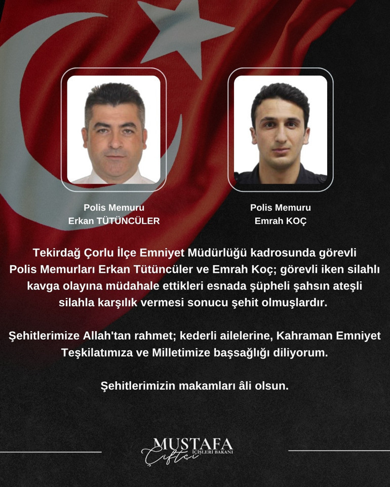 Son dakika: Çorluda iki polis memuru şehit oldu