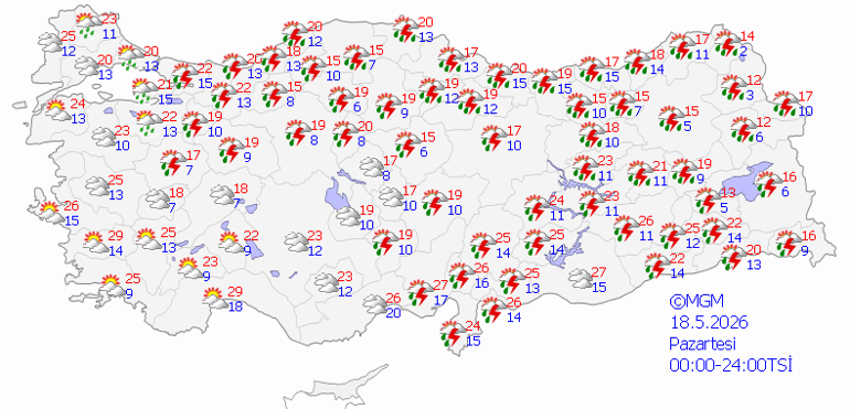 Günün Son Dakika Hava durumu tahminleri il il | Bugün (18 Mayıs) hava nasıl olacak Bu hafta İstanbulda yağmur var mı Meteorolojiden son dakika sağanak uyarısı