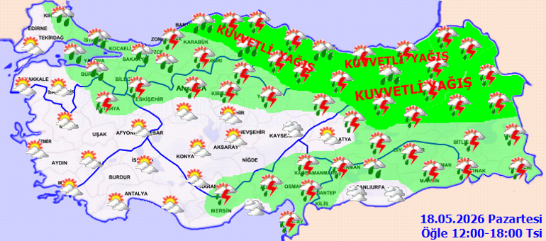 Günün Son Dakika Hava durumu tahminleri il il | Bugün (18 Mayıs) hava nasıl olacak Bu hafta İstanbulda yağmur var mı Meteorolojiden son dakika sağanak uyarısı
