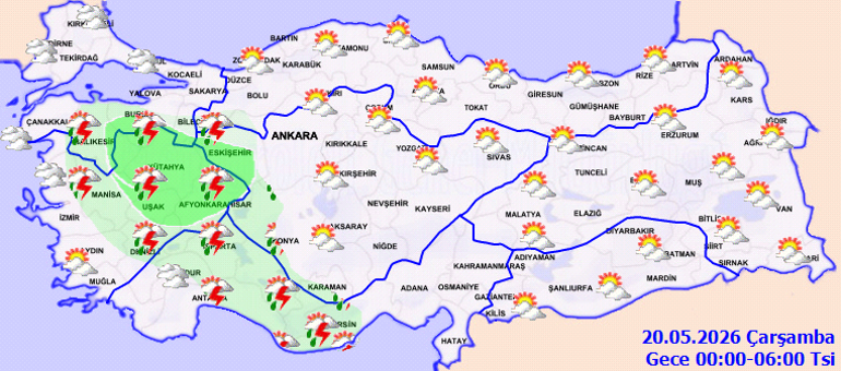 Son dakika yağış uyarısı | Bugün (20 Mayıs) hava nasıl olacak Yağmur yağacak mı Meteoroloji hava durumu tahminleri il il yayınlandı İstanbul ve birçok ilde etkili olacak...