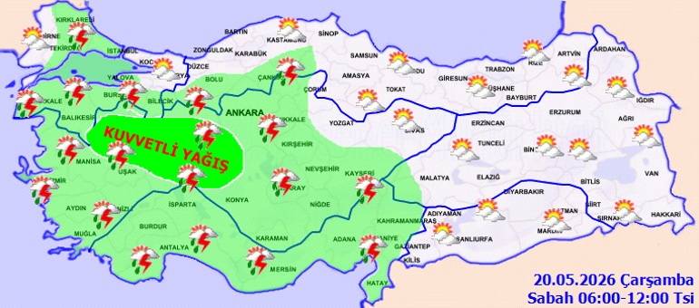 Son dakika yağış uyarısı | Bugün (20 Mayıs) hava nasıl olacak Yağmur yağacak mı Meteoroloji hava durumu tahminleri il il yayınlandı İstanbul ve birçok ilde etkili olacak...