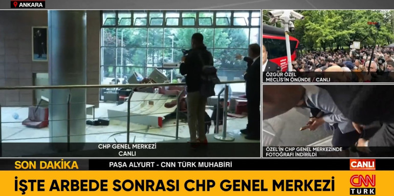 CHP Genel Merkezinde Özgür Özelin afişi indirildi