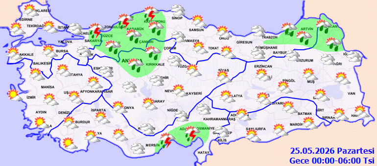 Son dakika hava durumu tahminleri il il | Bugün (25 Mayıs) hava nasıl olacak İstanbulda yeni haftada yağmur yağacak mı Meteorolojiden 5 ile sağanak yağış uyarısı