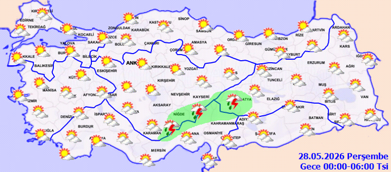 GÜNÜN SON DAKİKA HAVA DURUMU UYARISI | Bugün hava nasıl olacak Bayramın 2. günü yağmur yağacak mı Meteoroloji duyurdu: İstanbul ve birçok ile sağanak geliyor İşte il il 28 Mayıs hava durumu tahminleri