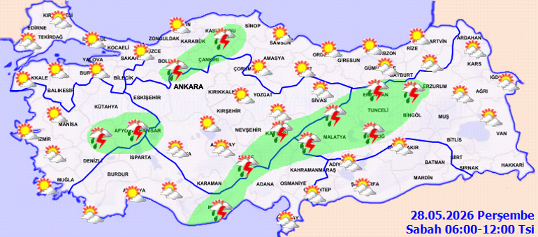 GÜNÜN SON DAKİKA HAVA DURUMU UYARISI | Bugün hava nasıl olacak Bayramın 2. günü yağmur yağacak mı Meteoroloji duyurdu: İstanbul ve birçok ile sağanak geliyor İşte il il 28 Mayıs hava durumu tahminleri
