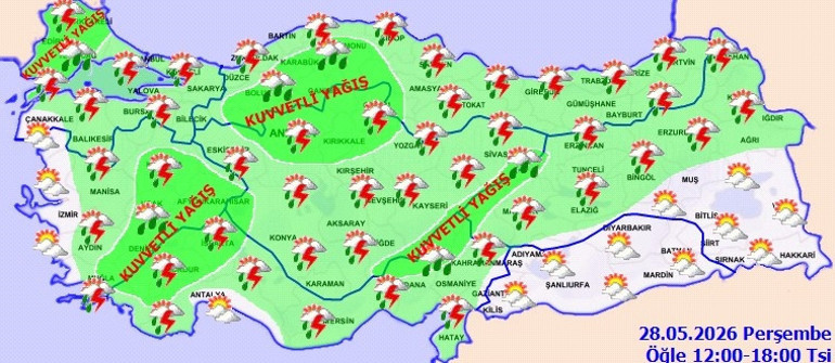 Meteoroloji saat verdi: Kuvvetli sağanak geliyor İstanbul ve Ankara dahil birçok ilde alarm: Yağış, sel, yıldırım ve rüzgar...