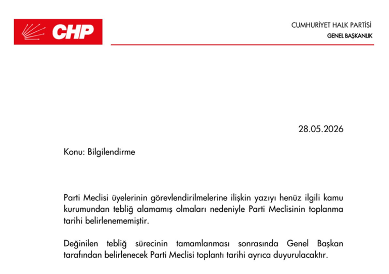 Son dakika... CHP Parti Meclisi, 1 Haziranda toplanamayacak