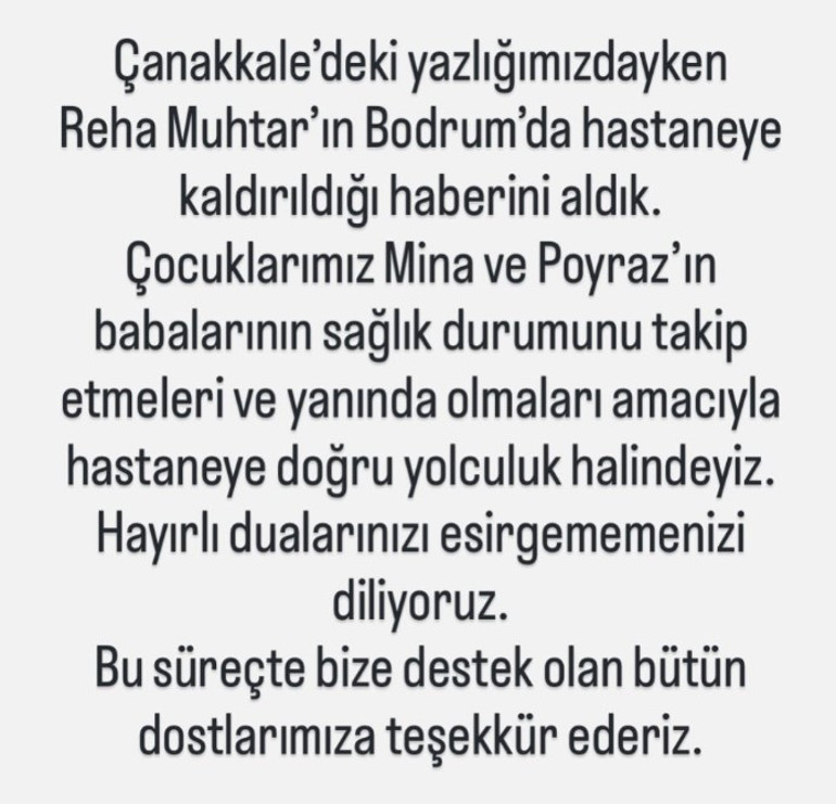 Bodrumda hastaneye kaldırılan Reha Muhtarın tedavisi sürüyor