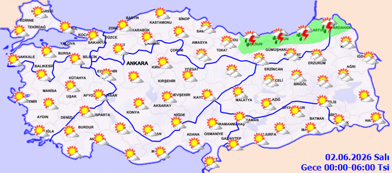 HAVA DURUMU TAHMİNLERİ İL İL | Bugün (2 Haziran) hava nasıl olacak Bu hafta yağmur yağacak mı Meteorolojiden Ankara ve birçok ile son dakika sağanak uyarısı