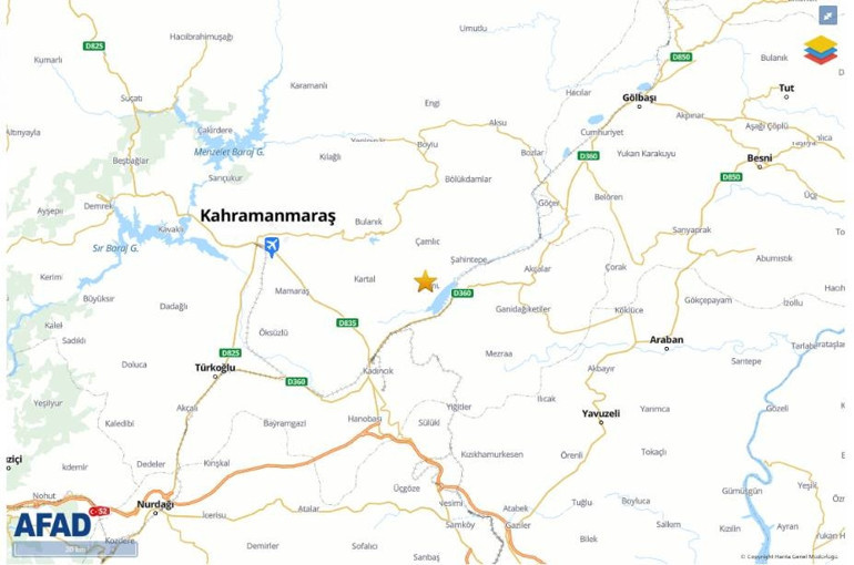  Kahramanmaraşta 4.4 büyüklüğünde deprem