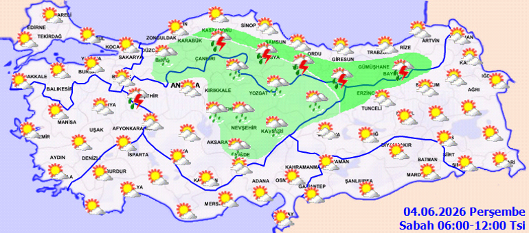 Bugünün Hava durumu tahminleri il il 4 Haziran 2026 | Bugün hava nasıl olacak Yağmur yağacak mı Meteorolojiden 6 ile son dakika yağış uyarısı