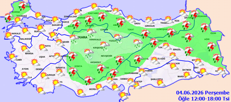 Bugünün Hava durumu tahminleri il il 4 Haziran 2026 | Bugün hava nasıl olacak Yağmur yağacak mı Meteorolojiden 6 ile son dakika yağış uyarısı