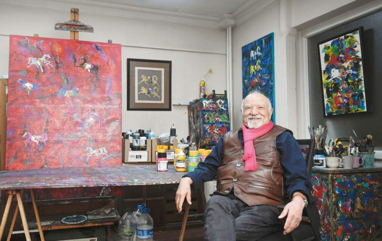 Fevzi Karakoç’la sanat konuştuk... Tuvalde ‘At koşturan’ ressam
