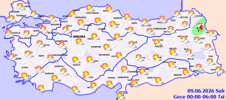 Bugün (9 Haziran) hava nasıl olacak Yeni haftada yağmur yağacak mı Meteoroloji duyurdu: Sıcaklıklar mevsim normallerinin üzerine çıkıyor İşte hava durumu tahminleri il il