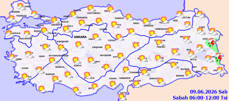Bugün (9 Haziran) hava nasıl olacak Yeni haftada yağmur yağacak mı Meteoroloji duyurdu: Sıcaklıklar mevsim normallerinin üzerine çıkıyor İşte hava durumu tahminleri il il