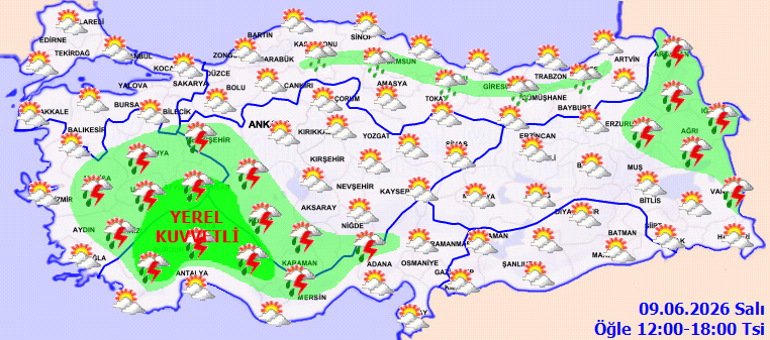 Bugün (9 Haziran) hava nasıl olacak Yeni haftada yağmur yağacak mı Meteoroloji duyurdu: Sıcaklıklar mevsim normallerinin üzerine çıkıyor İşte hava durumu tahminleri il il