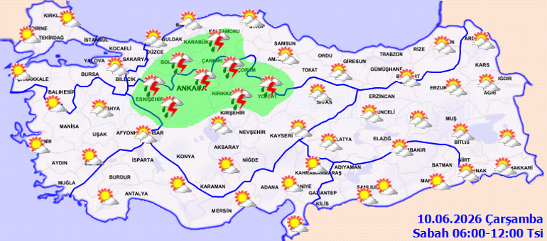 Meteoroloji uyardı: 5 bölgede gök gürültülü sağanak yağış bekleniyor