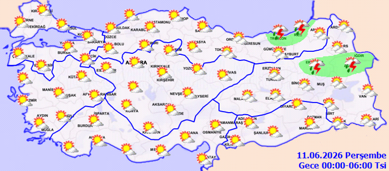 Son dakika hava durumu tahminleri il il | Yarın (11 Haziran) hava nasıl olacak İstanbulda yağmur yağacak mı Meteorolojiden 6 ile kuvvetli yağış uyarısı
