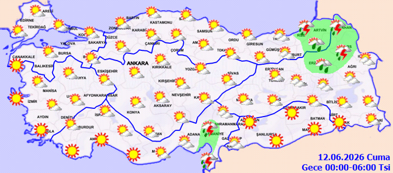 Son dakika Hava durumu tahminleri il il 12 Haziran 2026 | Bugün hava nasıl olacak İstanbulda yağmur var mı Meteoroloji duyurdu Sıcaklıklar hafta sonu düşüyor...