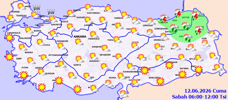 Son dakika Hava durumu tahminleri il il 12 Haziran 2026 | Bugün hava nasıl olacak İstanbulda yağmur var mı Meteoroloji duyurdu Sıcaklıklar hafta sonu düşüyor...