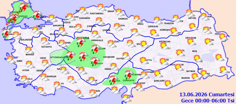 Son dakika hava durumu tahminleri il il | Bugün (13 Haziran) hava nasıl olacak Hafta sonu yağmur yağacak mı Meteoroloji ve İçişleri Bakanlığından bazı iller için sarı kodlu uyarı